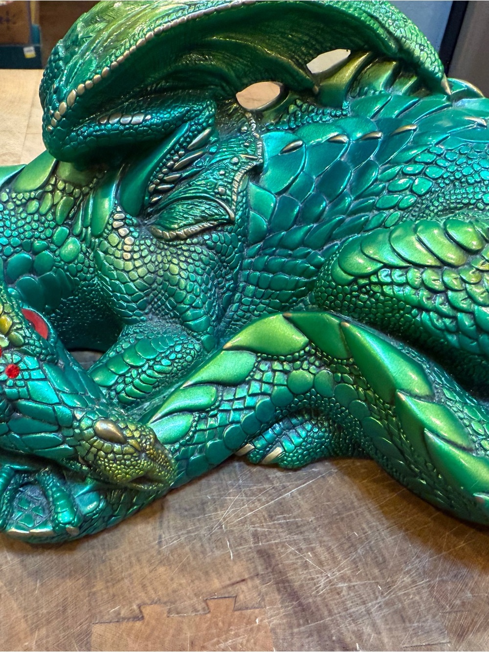 Green Windstone Editions Resting Mother Dragon Sculpture Figurine Peña 1985 - Picture 2 of 14